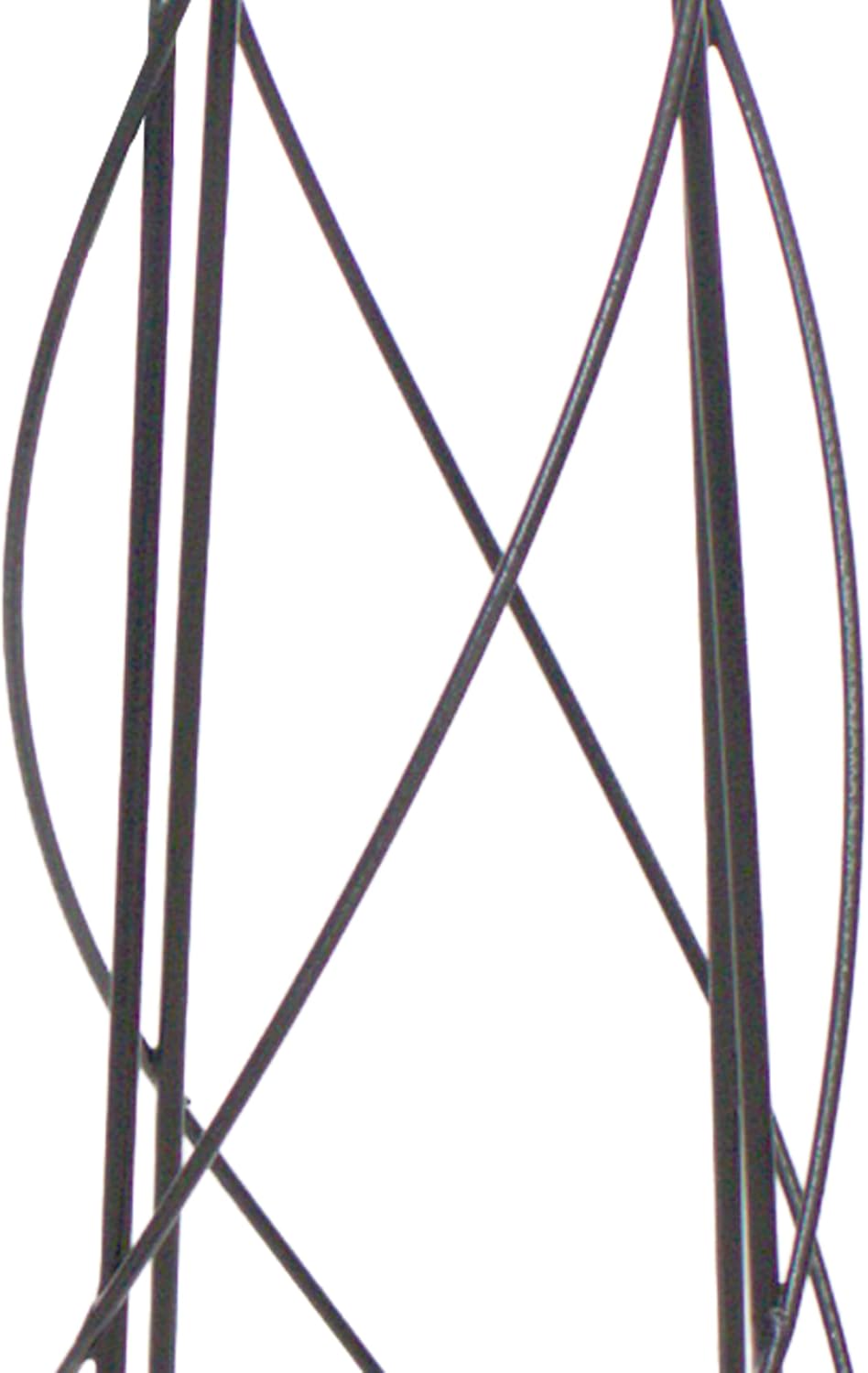 Small Nostell Obelisk, 51.5" Black Metal Garden Trellis with Fleur-de-Lis Finial, Spiral Rod Plant Support Tower for Climbing Vines, Outdoor Steel for Gardens & Pots