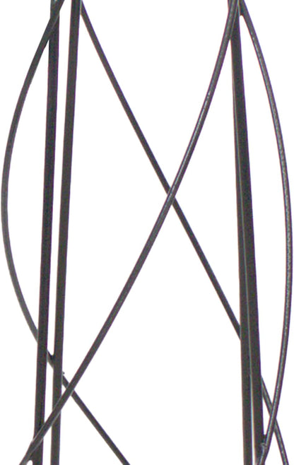 Small Nostell Obelisk, 51.5" Black Metal Garden Trellis with Fleur-de-Lis Finial, Spiral Rod Plant Support Tower for Climbing Vines, Outdoor Steel for Gardens & Pots