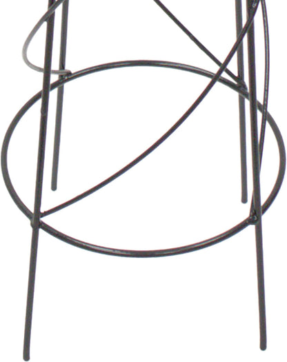 Small Nostell Obelisk, 51.5" Black Metal Garden Trellis with Fleur-de-Lis Finial, Spiral Rod Plant Support Tower for Climbing Vines, Outdoor Steel for Gardens & Pots