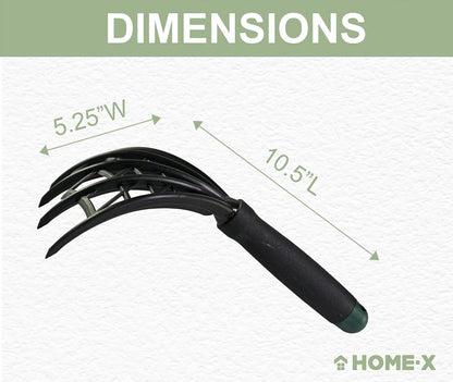 Webbed Garden Claw Rake and Cultivator, Durable Gardening Tool, Handheld Claw Rake Cultivator & Tiller-Rubber Grip (Black)-10.5” L