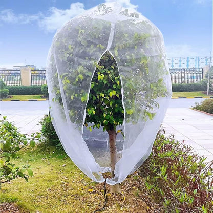 6.5x6.5x6.5Ft Fruit Tree Netting Cover Zipper Drawstring Garden Pest Mesh