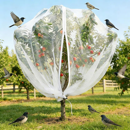 6.5x6.5x6.5Ft Fruit Tree Netting Cover Zipper Drawstring Garden Pest Mesh
