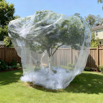 6.5x6.5x6.5Ft Fruit Tree Netting Cover Zipper Drawstring Garden Pest Mesh