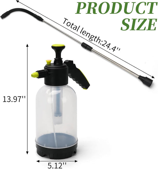 2L Handheld Pump Sprayer with 24.4 Inch Telescopic Wand for Plants