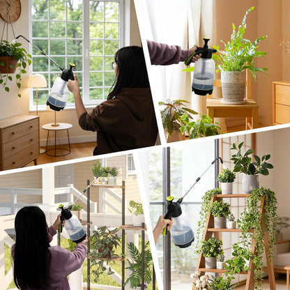 2L Handheld Pump Sprayer with 24.4 Inch Telescopic Wand for Plants