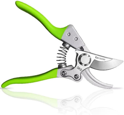 Green Pruning Shears for Your Interest or work - Clean Cut for Roses, Flowers & Vegetable Harvesting SK5 Bypass Garden Clippers with Rotating Handle, 1-Pack Forest Green
