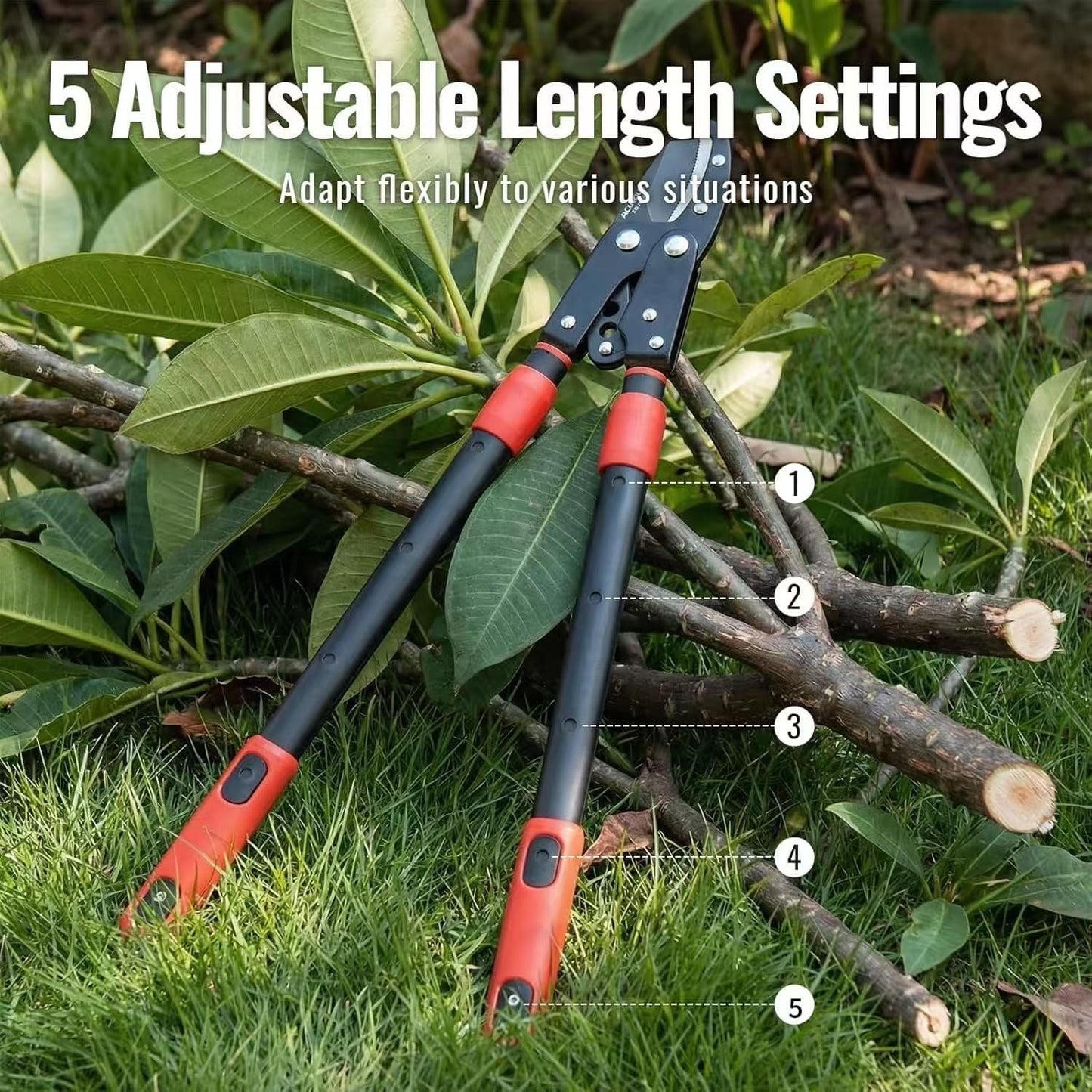 21" Garden Loppers Anvil - Loppers for Tree Trimming Heavy duty 1.5" Cut Capacity Branch Cutter with Sharp High Carbon Steel Blade for Cutting Branches