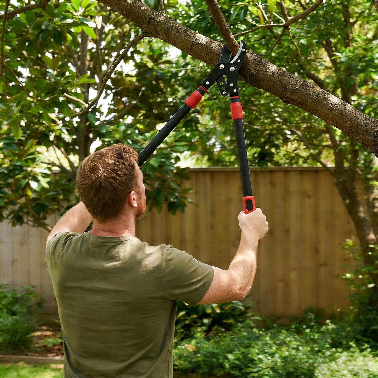 21" Garden Loppers Anvil - Loppers for Tree Trimming Heavy duty 1.5" Cut Capacity Branch Cutter with Sharp High Carbon Steel Blade for Cutting Branches