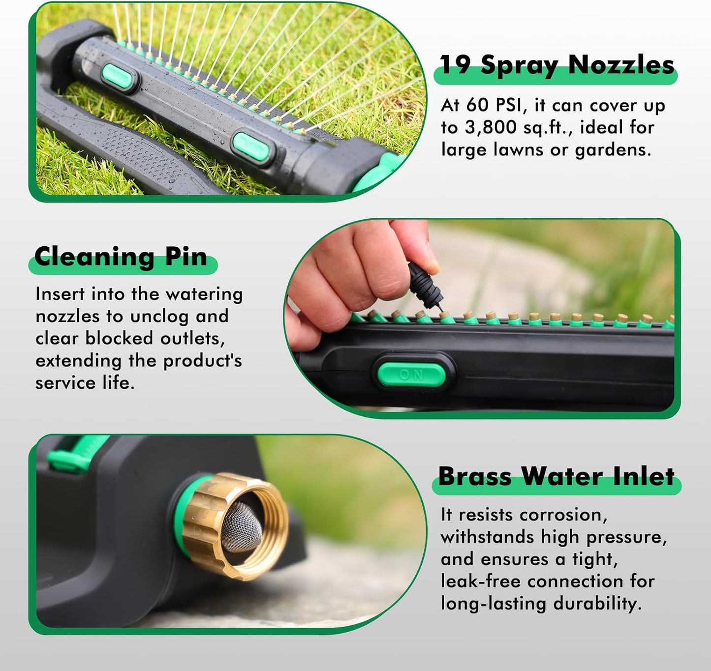 Oscillating Sprinklers,Large Yard Watering Sprinkler for Yard