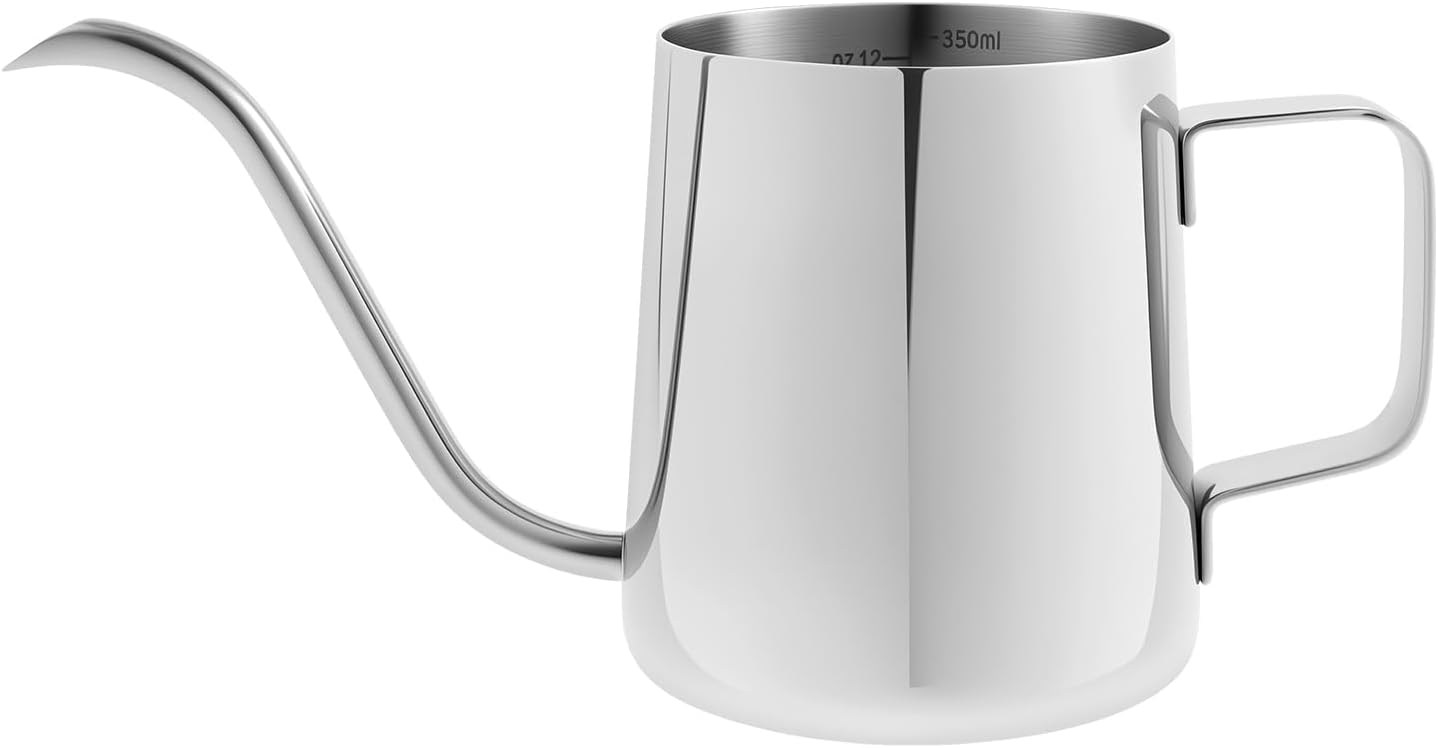 Small Stainless Steel Watering Can for Indoor Plants, 12oz/350ml Mini Plant Watering Pot with Long Spout & Ergonomic Handle for Houseplants, Succulents & Bonsai