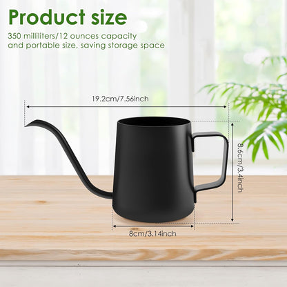 Small Stainless Steel Watering Can for Indoor Plants, 12oz/350ml Mini Plant Watering Pot with Long Spout & Ergonomic Handle for Houseplants, Succulents & Bonsai