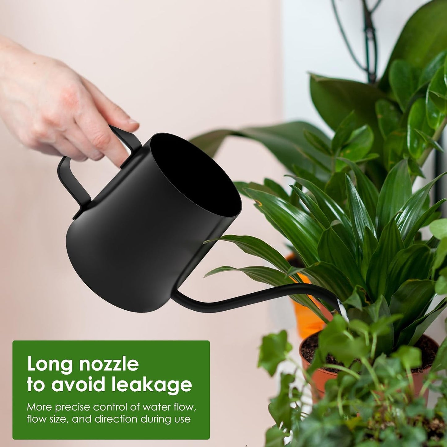Small Stainless Steel Watering Can for Indoor Plants, 12oz/350ml Mini Plant Watering Pot with Long Spout & Ergonomic Handle for Houseplants, Succulents & Bonsai