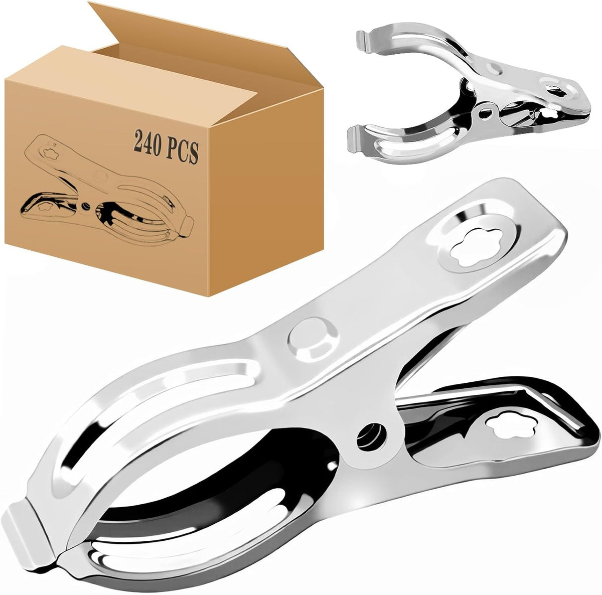 Upgraded 240 PCS Garden Clips, Greenhouse Clamps 100% Stainless Steel Heavy Duty Greenhuose Clips for Netting - Strong Grip to Hold Down Shade Cloth or Plant Cover on Garden Greenhouse Hoops
