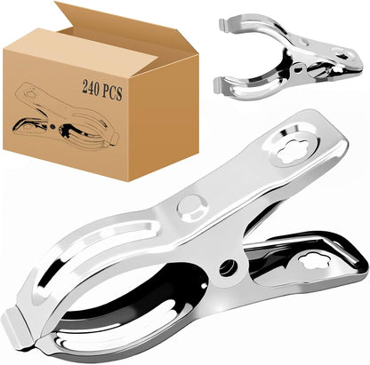 Upgraded 240 PCS Garden Clips, Greenhouse Clamps 100% Stainless Steel Heavy Duty Greenhuose Clips for Netting - Strong Grip to Hold Down Shade Cloth or Plant Cover on Garden Greenhouse Hoops
