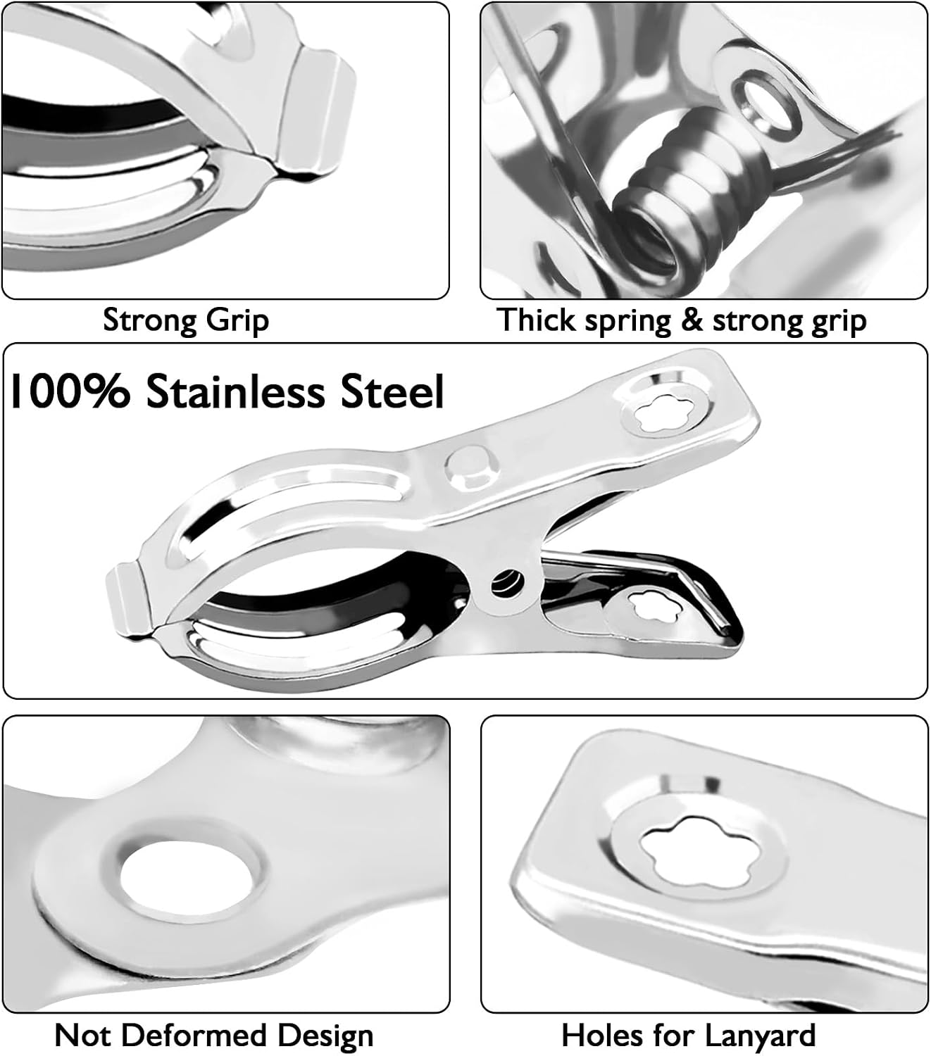 Upgraded 240 PCS Garden Clips, Greenhouse Clamps 100% Stainless Steel Heavy Duty Greenhuose Clips for Netting - Strong Grip to Hold Down Shade Cloth or Plant Cover on Garden Greenhouse Hoops