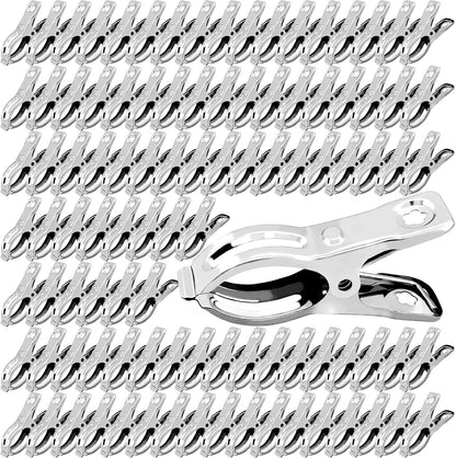 Upgraded 240 PCS Garden Clips, Greenhouse Clamps 100% Stainless Steel Heavy Duty Greenhuose Clips for Netting - Strong Grip to Hold Down Shade Cloth or Plant Cover on Garden Greenhouse Hoops