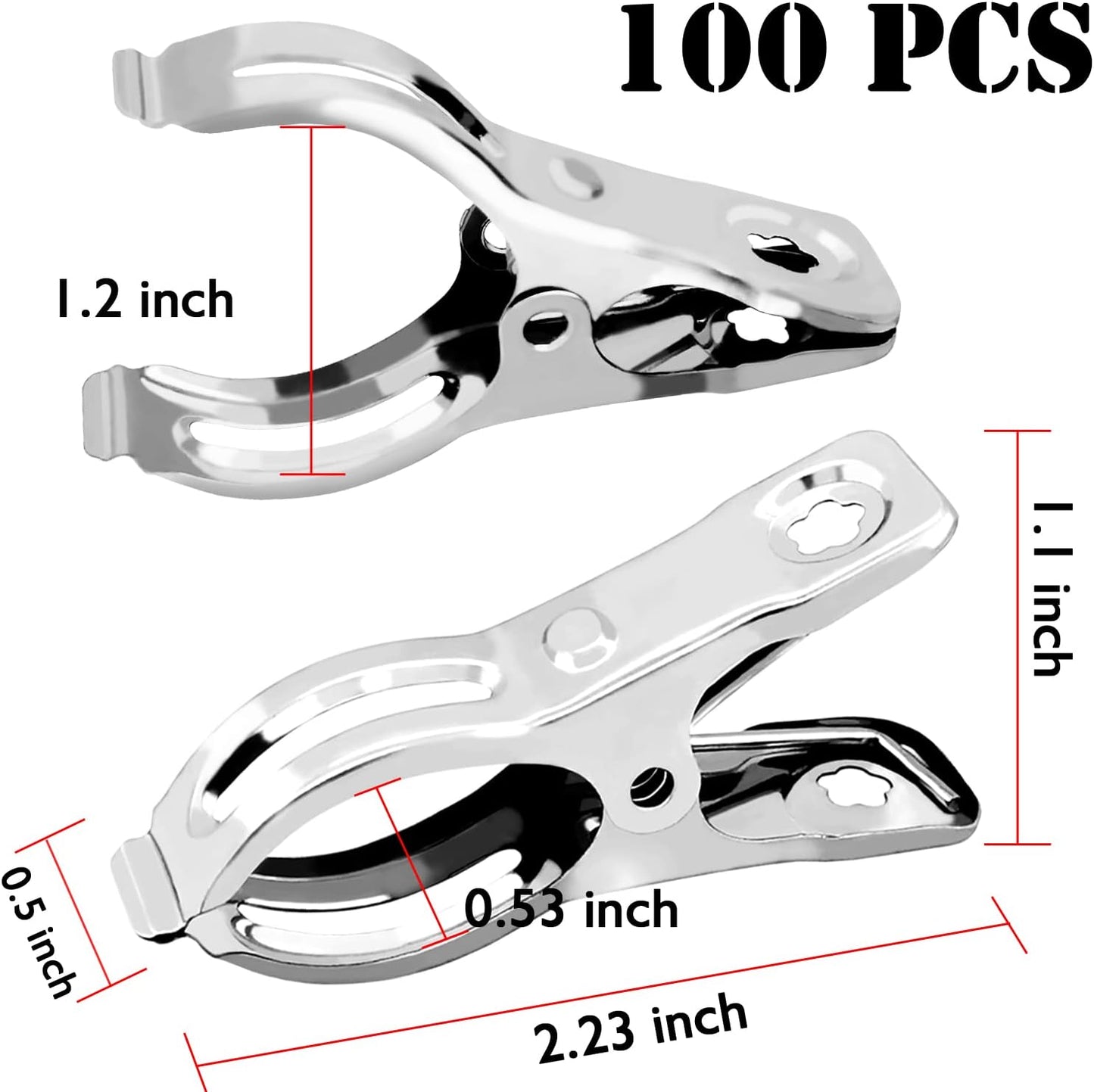 Upgraded 240 PCS Garden Clips, Greenhouse Clamps 100% Stainless Steel Heavy Duty Greenhuose Clips for Netting - Strong Grip to Hold Down Shade Cloth or Plant Cover on Garden Greenhouse Hoops
