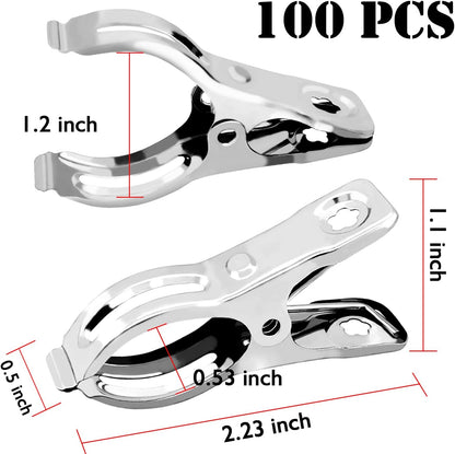 Upgraded 240 PCS Garden Clips, Greenhouse Clamps 100% Stainless Steel Heavy Duty Greenhuose Clips for Netting - Strong Grip to Hold Down Shade Cloth or Plant Cover on Garden Greenhouse Hoops