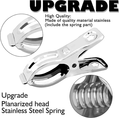 Upgraded 240 PCS Garden Clips, Greenhouse Clamps 100% Stainless Steel Heavy Duty Greenhuose Clips for Netting - Strong Grip to Hold Down Shade Cloth or Plant Cover on Garden Greenhouse Hoops