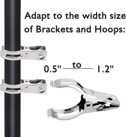 Upgraded 240 PCS Garden Clips, Greenhouse Clamps 100% Stainless Steel Heavy Duty Greenhuose Clips for Netting - Strong Grip to Hold Down Shade Cloth or Plant Cover on Garden Greenhouse Hoops