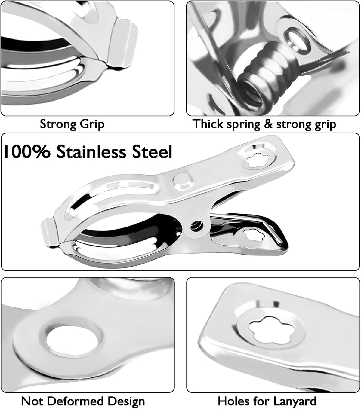 Upgraded 240 PCS Garden Clips, Greenhouse Clamps 100% Stainless Steel Heavy Duty Greenhuose Clips for Netting - Strong Grip to Hold Down Shade Cloth or Plant Cover on Garden Greenhouse Hoops