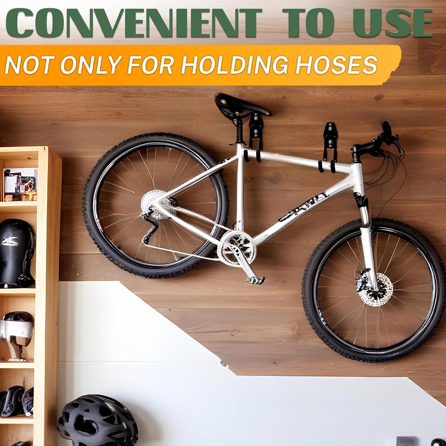 Hose Hook for Outside, 5.7" Heavy-Duty Steel Wall Mount (Black)