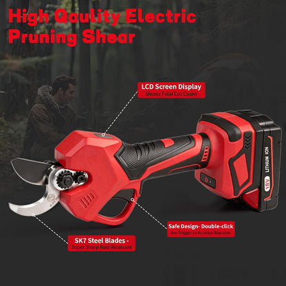 2-in-1 Electric Pruning Shears Cordless for DeWALT 20V MAX Battery, Electric Power Pruner Max 1.5" Cutting Diameter 14.7FT Reach w/Extension Pole, Brushless Tree Pruner for Branch Trimming(Tool Only)
