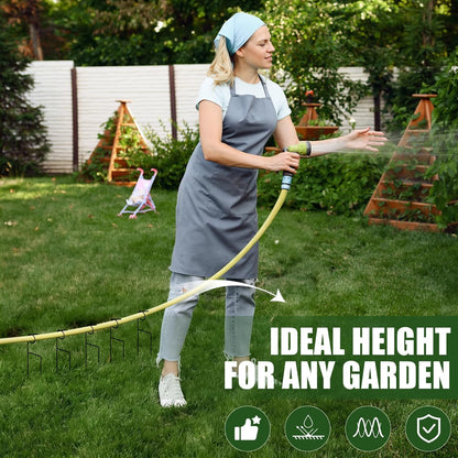 12 Pcs Plant Garden Hose Guide 16 Inch Metal Plant Protector Stakes Rustproof Coated Iron Garden Hose Guide Spike for Lawn Yard Flower Protection(Black)