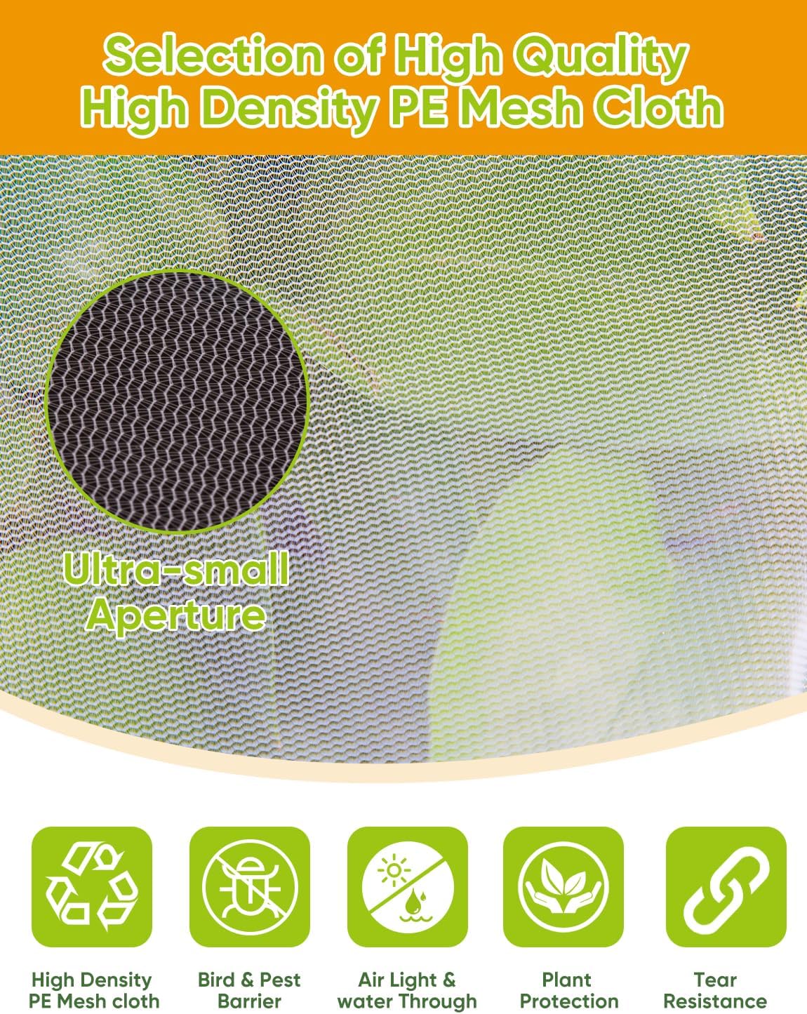 Bird Netting for Blueberry Bushes - 6Pcs Garden Netting Pest Barrier with Drawstring,Garden Plant for Vegetables Fruits Tree Cicada Netting for Trees (6,32x32inch/6PACK)