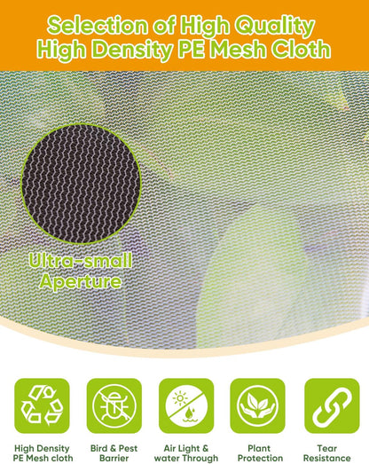 Bird Netting for Blueberry Bushes - 6Pcs Garden Netting Pest Barrier with Drawstring,Garden Plant for Vegetables Fruits Tree Cicada Netting for Trees (6,32x32inch/6PACK)