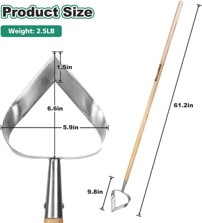 Hoe Garden Tool, Heavy Duty 61.2" Weeding Hoes for Gardening