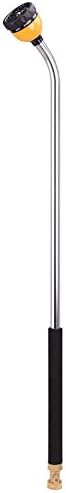 36” Watering Wand with 9 Pattern Adjustable Nozzle - Heavy Duty Aluminum Extension for Garden Hose - Long Watering for Garden Basket or Plants - Brass Leak Free - Ergo Foam Grip