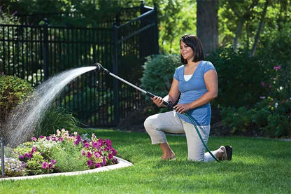 36” Watering Wand with 9 Pattern Adjustable Nozzle - Heavy Duty Aluminum Extension for Garden Hose - Long Watering for Garden Basket or Plants - Brass Leak Free - Ergo Foam Grip
