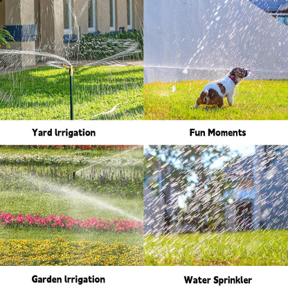 2 Pack 3-Arm Garden Sprinkler, High-Rise Lawn Sprinkler with Adjustable Telescoping Rod and Spike Base, 360 Degree Rotation Irrigation Tool for Large Area Yard Lawn Garden