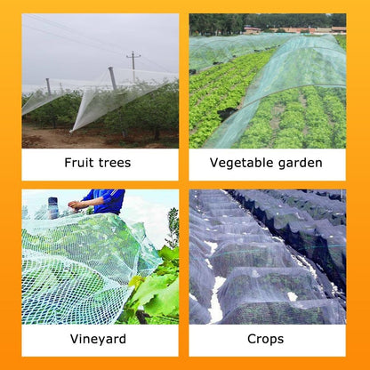 Anti Hail Netting for Garden Heavy Duty, HDPE Hail Protection Net White, Floating Row Cover for Plants Orchards,Farms - Reusable, 5 mm Hole, Customizable Size(14 x 100 m/45.9 x 328.1 ft) - Colors A