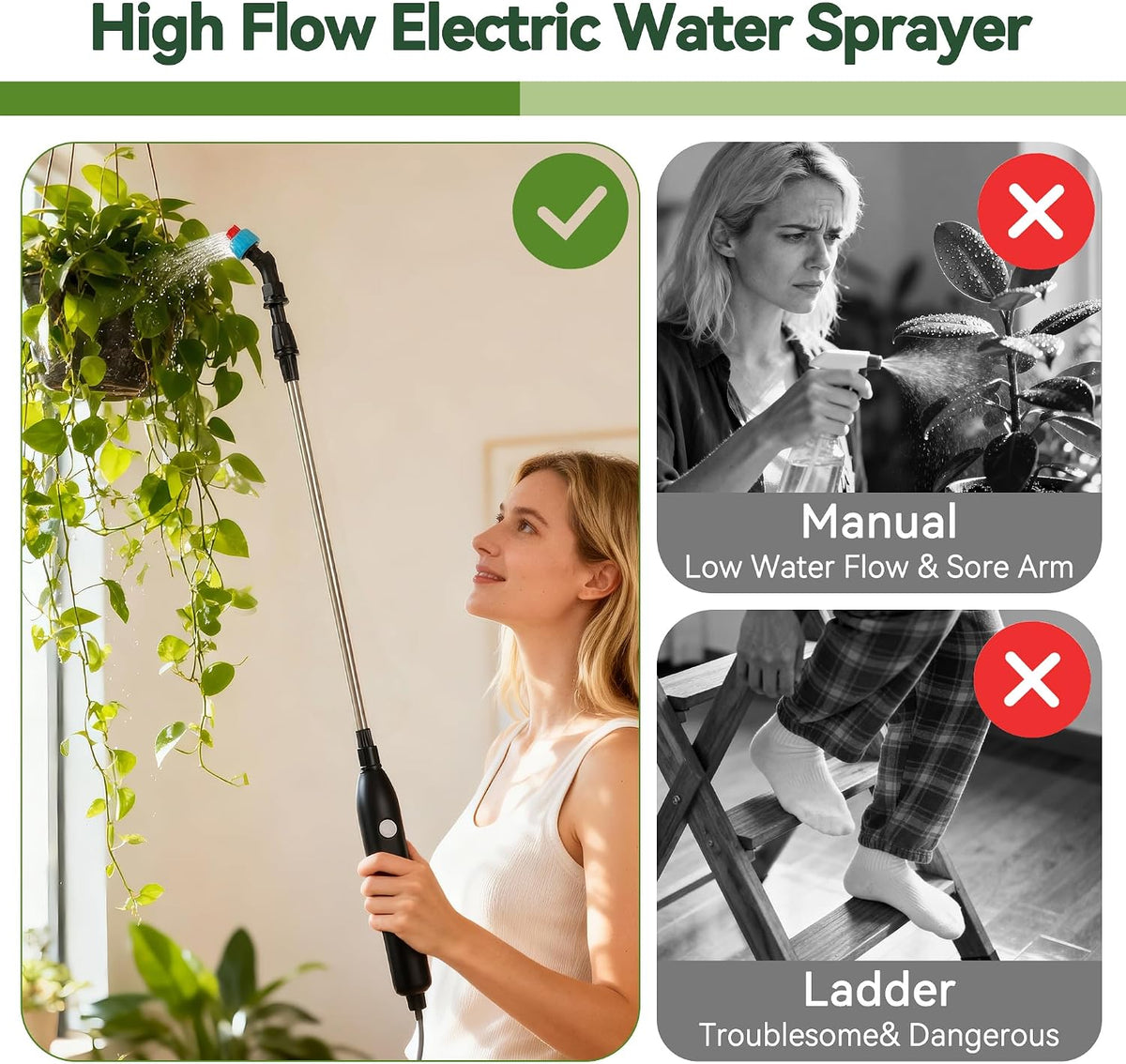 High Reach Electric Plant Waterer for Indoor Hanging Plants