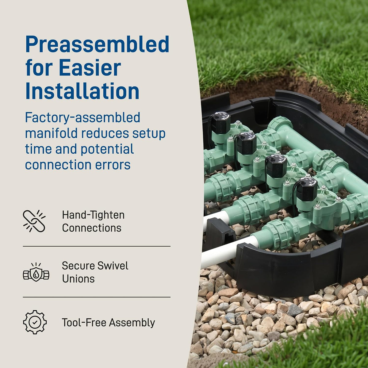 4-Valve Heavy Duty Preassembled Sprinkler Manifold - 57257