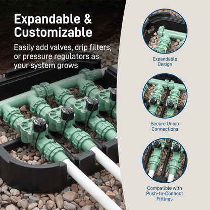 4-Valve Heavy Duty Preassembled Sprinkler Manifold - 57257
