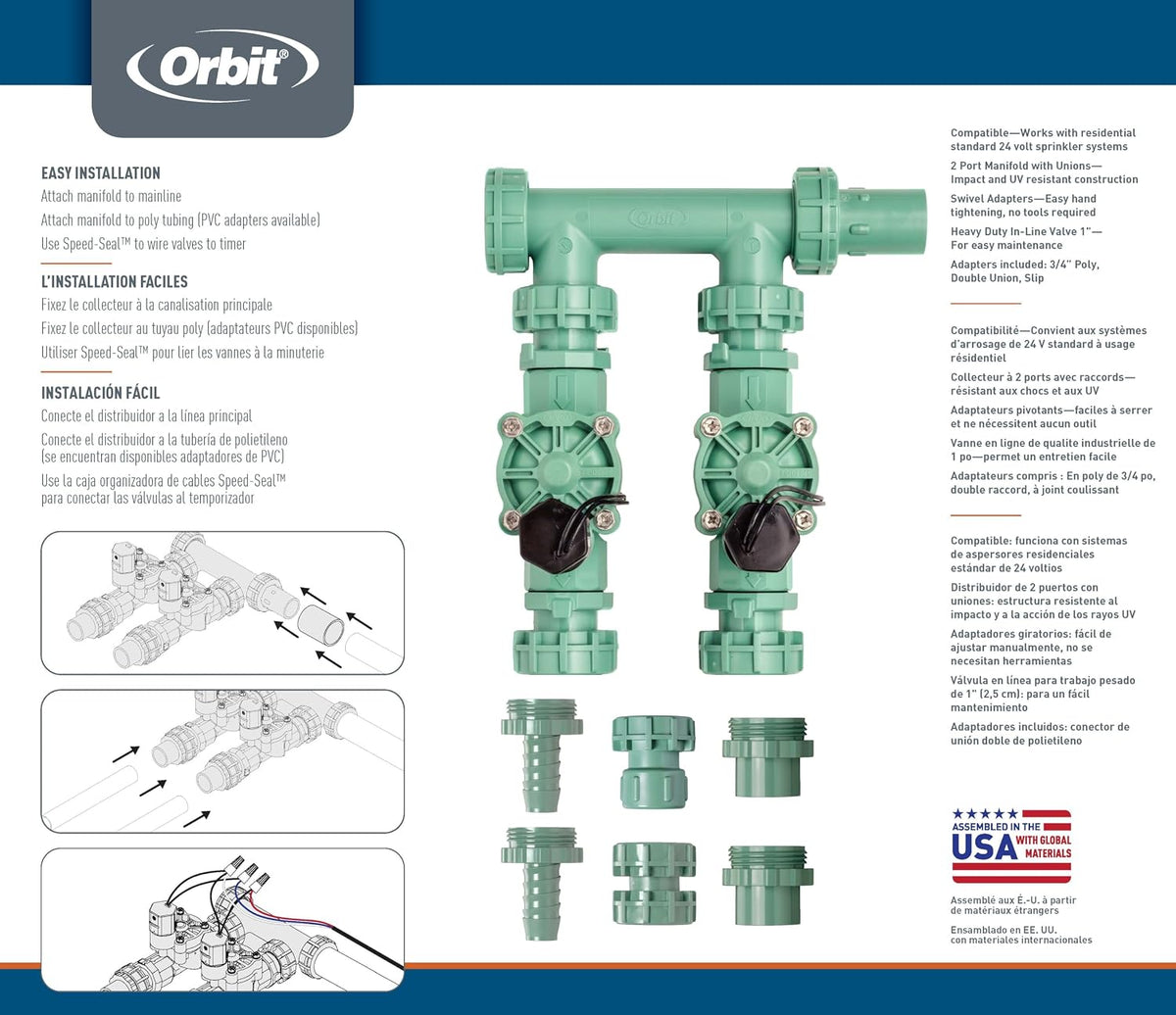 4-Valve Heavy Duty Preassembled Sprinkler Manifold - 57257