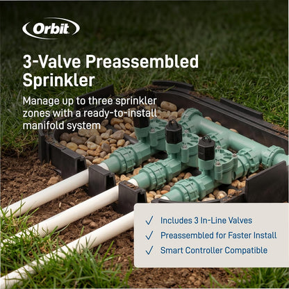 4-Valve Heavy Duty Preassembled Sprinkler Manifold - 57257