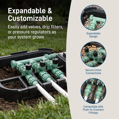 4-Valve Heavy Duty Preassembled Sprinkler Manifold - 57257