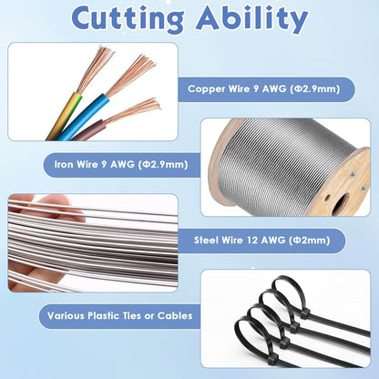 Wire Cutters, Large Heavy Duty Side Cutter Pliers Wire Snips, Flush Cutting Pliers for Jewelry Making, Floral Wire and Crafts, Wire Cutting Tool for Zip Ties, Cable Ties and Plastic