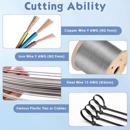 Wire Cutters, Large Heavy Duty Side Cutter Pliers Wire Snips, Flush Cutting Pliers for Jewelry Making, Floral Wire and Crafts, Wire Cutting Tool for Zip Ties, Cable Ties and Plastic