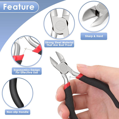 Wire Cutters, Large Heavy Duty Side Cutter Pliers Wire Snips, Flush Cutting Pliers for Jewelry Making, Floral Wire and Crafts, Wire Cutting Tool for Zip Ties, Cable Ties and Plastic