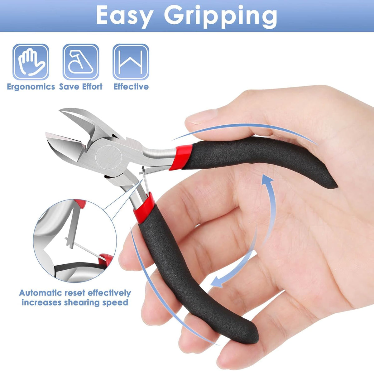 Wire Cutters, Large Heavy Duty Side Cutter Pliers Wire Snips, Flush Cutting Pliers for Jewelry Making, Floral Wire and Crafts, Wire Cutting Tool for Zip Ties, Cable Ties and Plastic