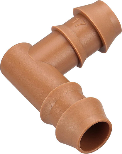 Drip Irrigation Fittings Kit for 1/2 Inch Tubing, 20 Pieces Drip Irrigation Parts for Drip Sprinkler System - 8 Couplings, 6 Tees, 6 Elbows, Drip Line Connectors for 1/2" Drip Irrigation Hose