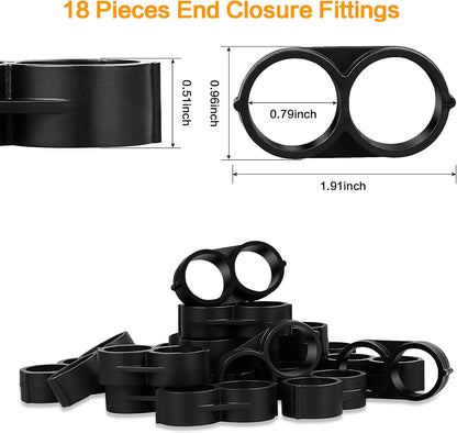 Drip Irrigation Fittings Kit for 1/2 Inch Tubing, 20 Pieces Drip Irrigation Parts for Drip Sprinkler System - 8 Couplings, 6 Tees, 6 Elbows, Drip Line Connectors for 1/2" Drip Irrigation Hose