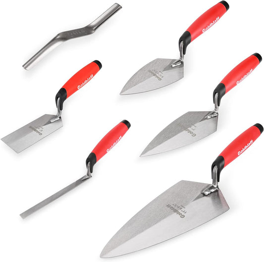 6PCS Masonry Tool Set with Brick Trowel & Tuck Pointing Tools