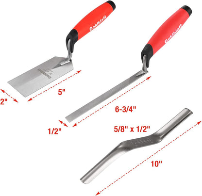 6PCS Masonry Tool Set with Brick Trowel & Tuck Pointing Tools