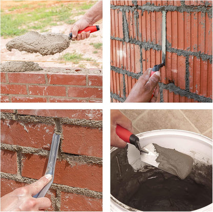 6PCS Masonry Tool Set with Brick Trowel & Tuck Pointing Tools
